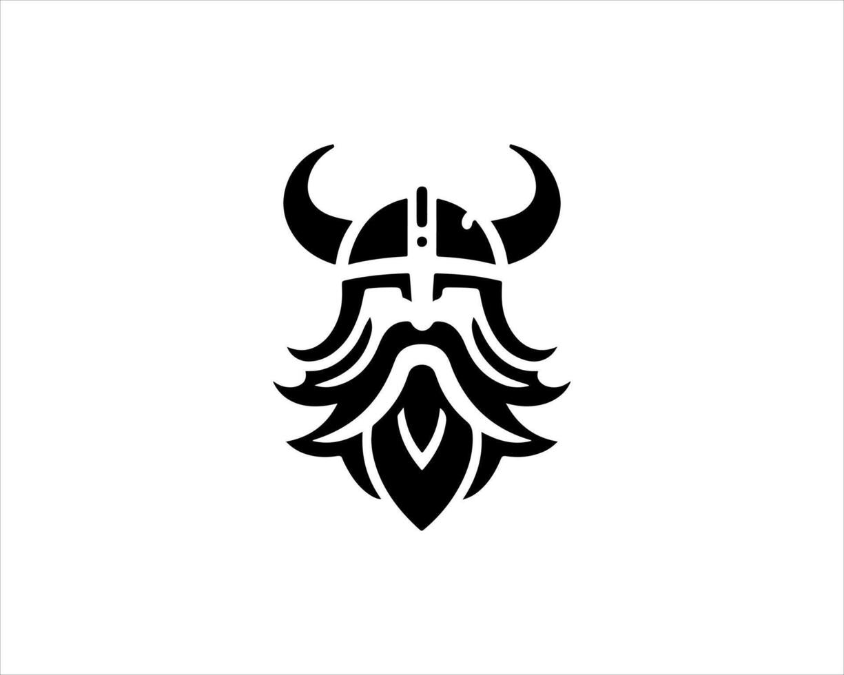 Viking head logo design vector