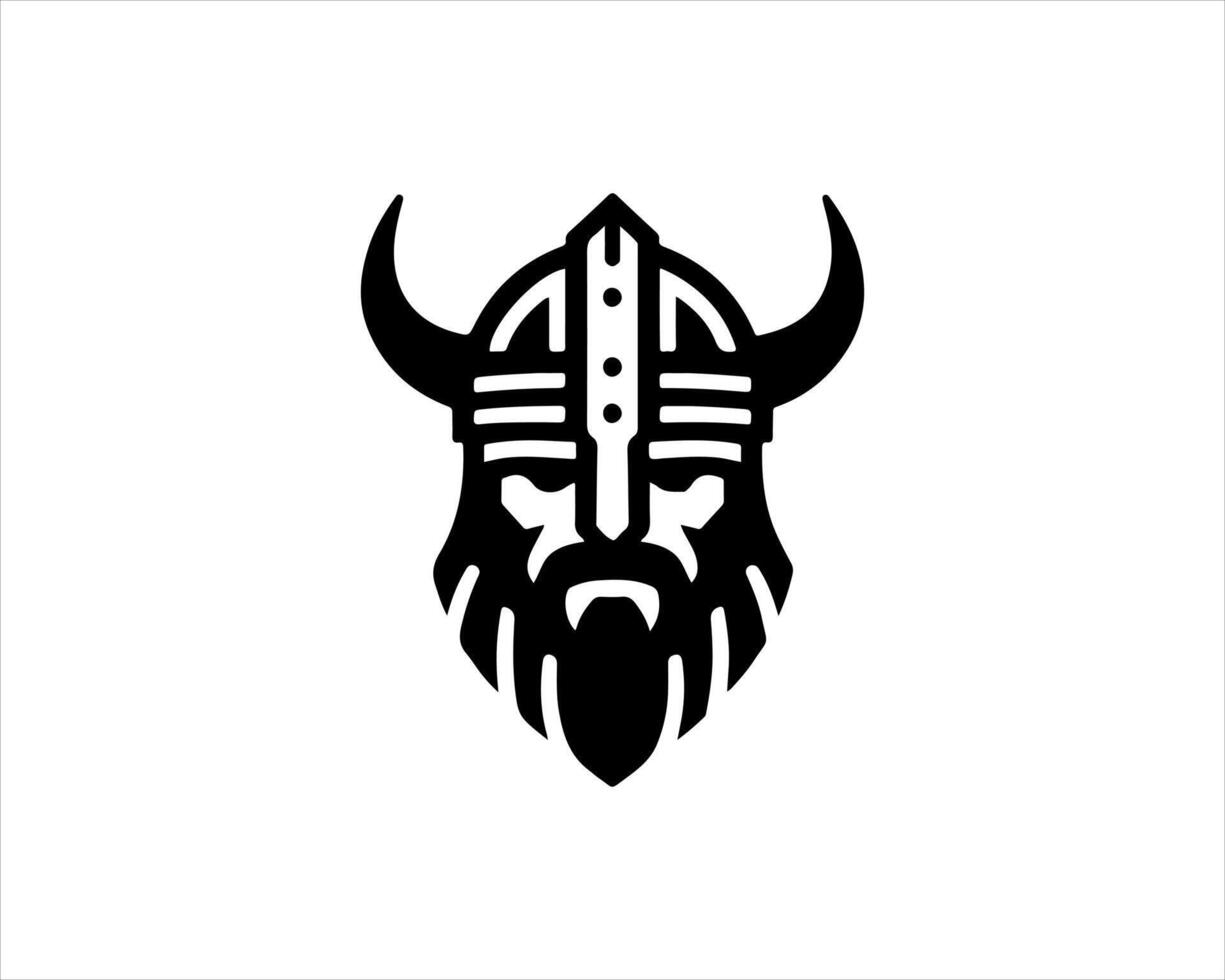 Viking head logo design vector