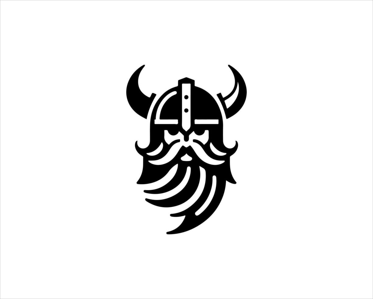 Viking head logo design vector