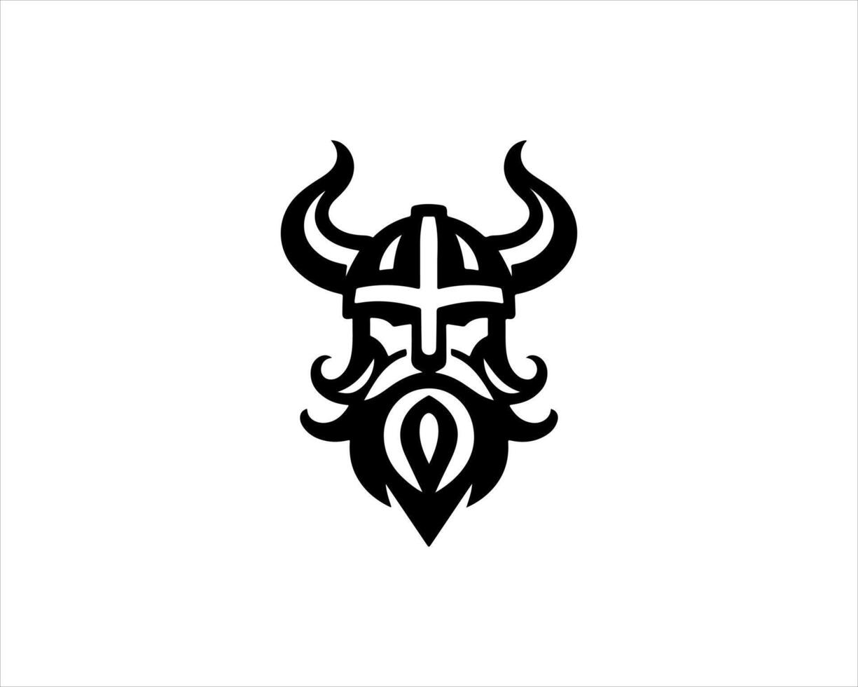Viking head logo design vector