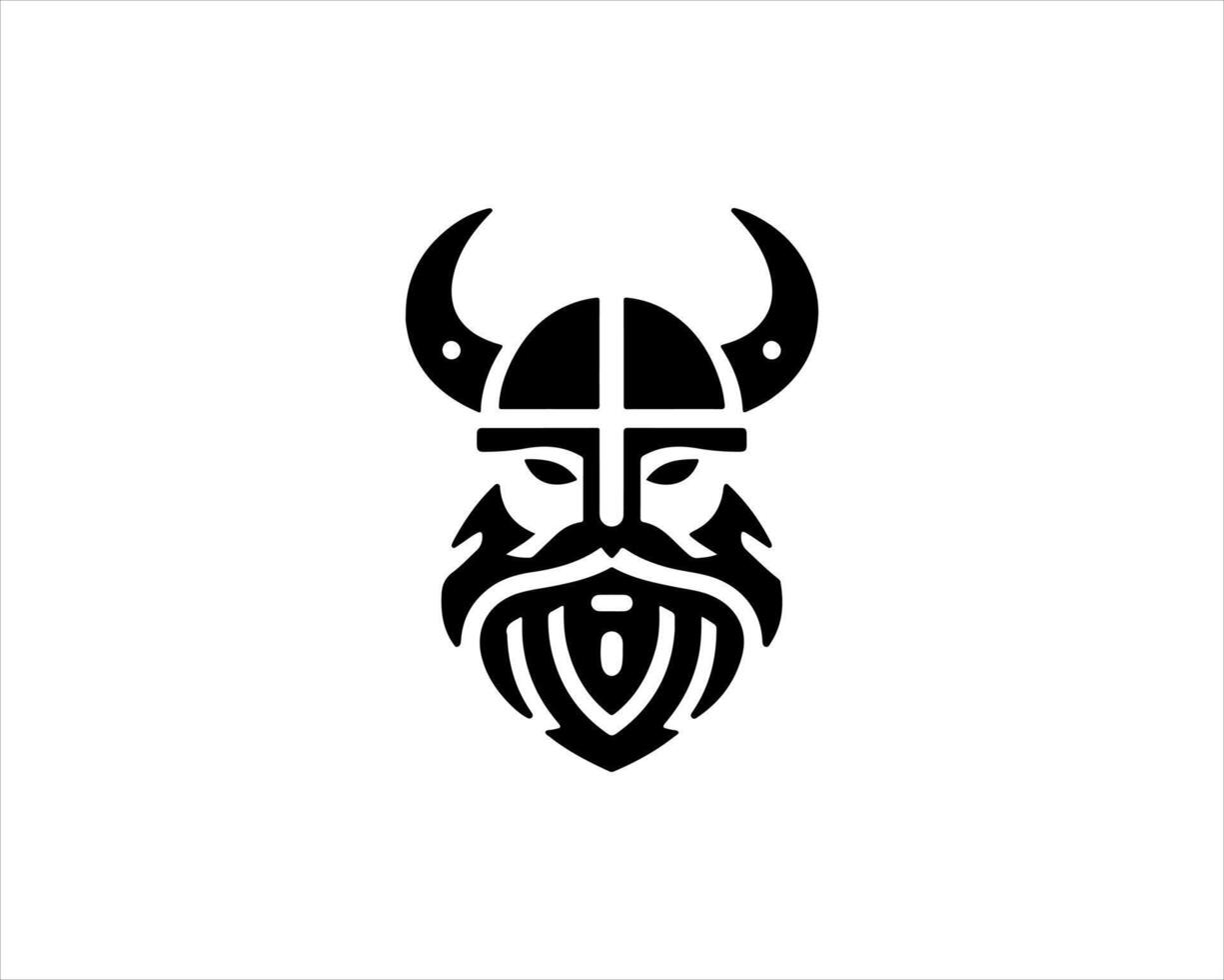 Viking head logo design vector