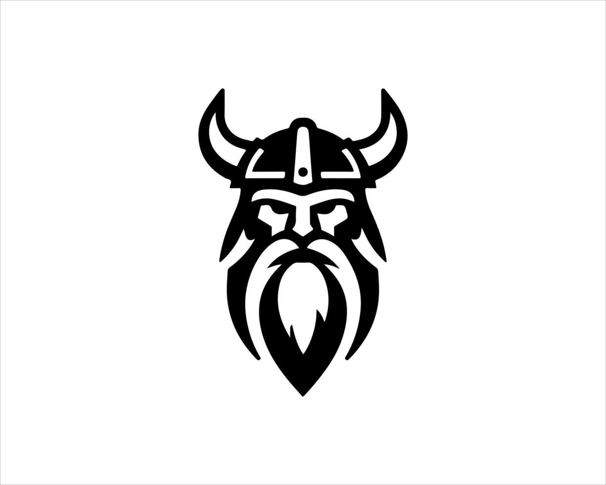 Viking head logo design vector