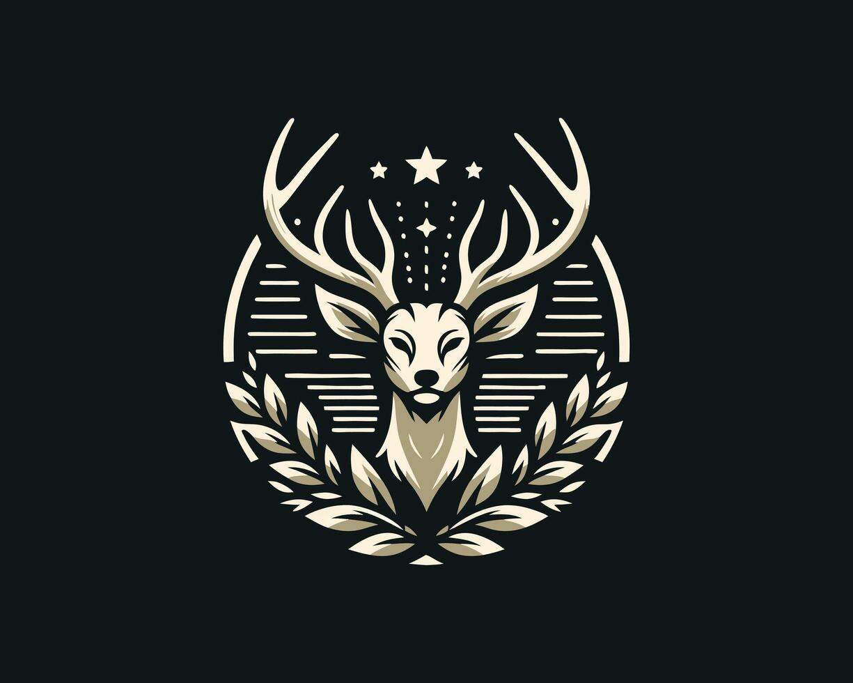 A deer head with a star on it vector