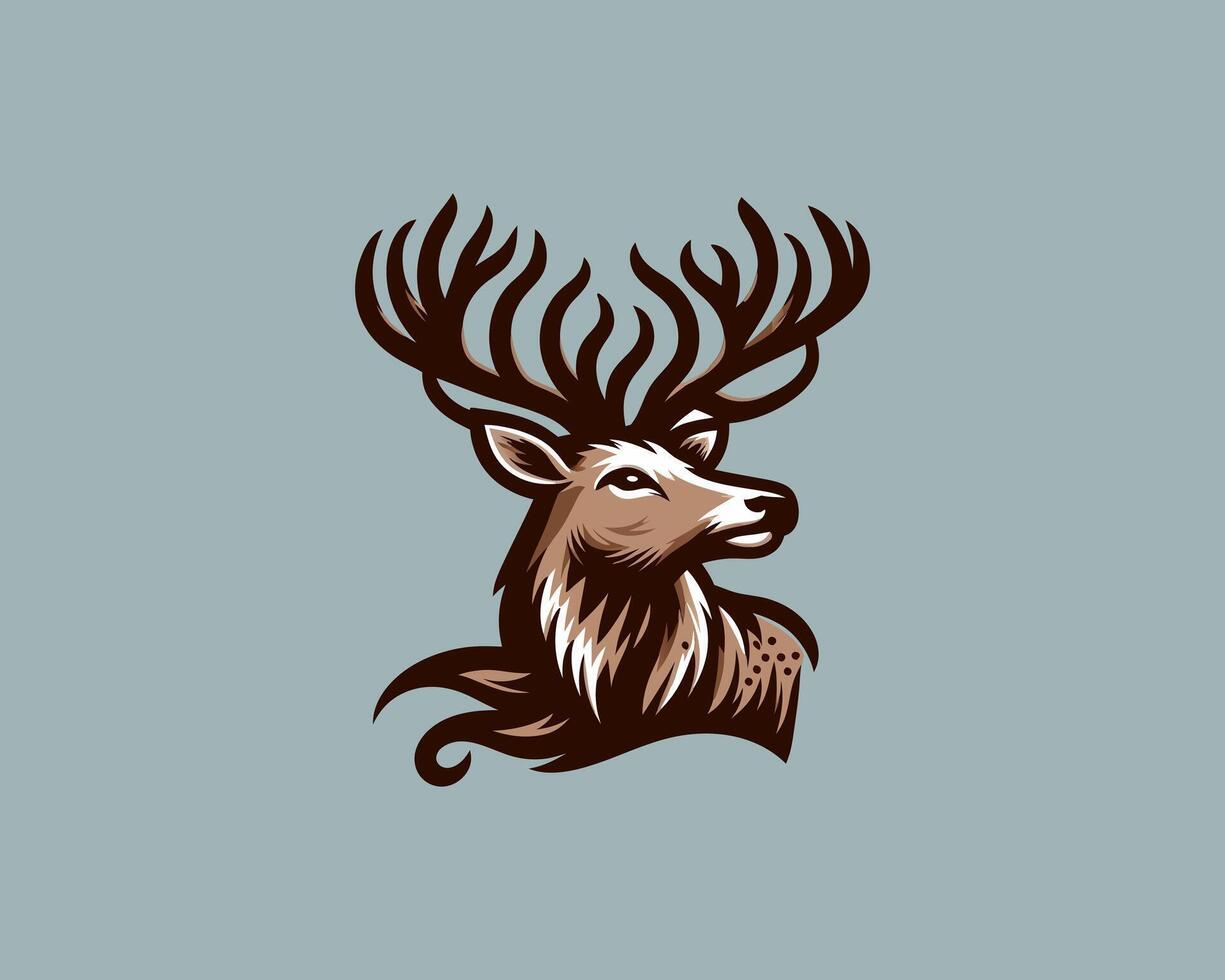 A deer head with horns on it vector