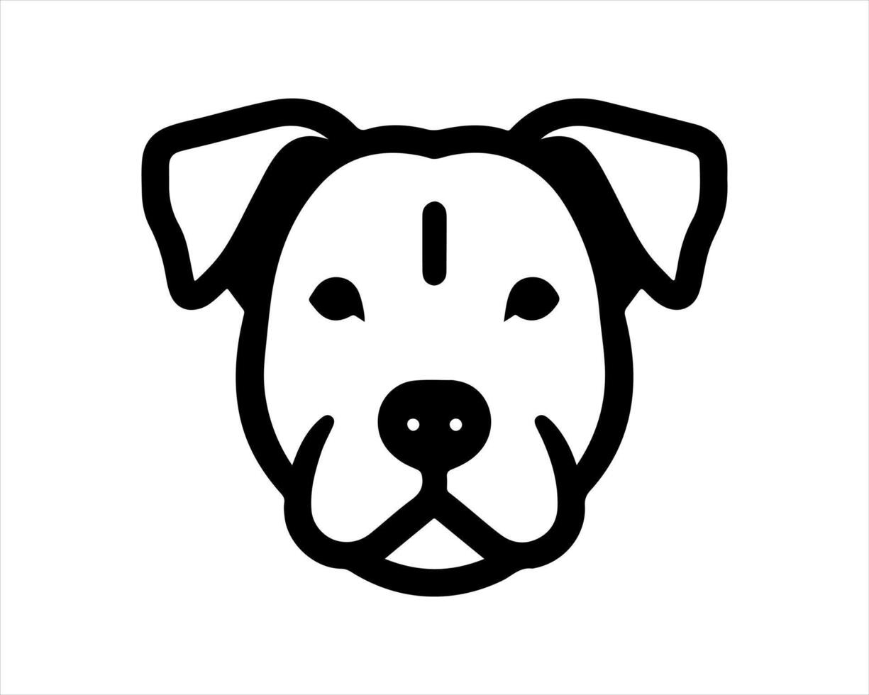 A dog's head is shown in a black and white line drawing vector