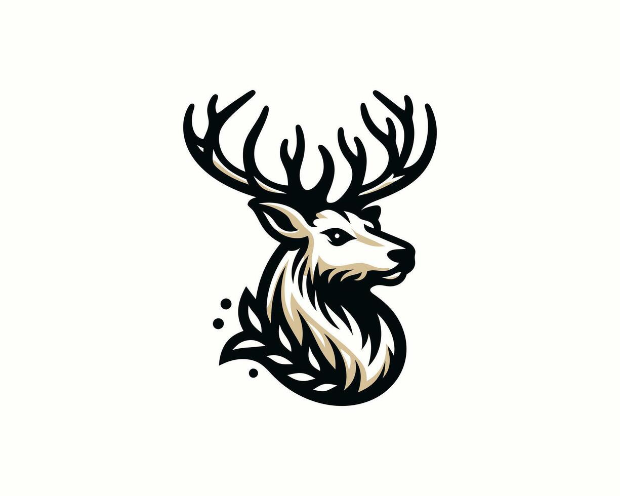 A deer head with horns on it vector