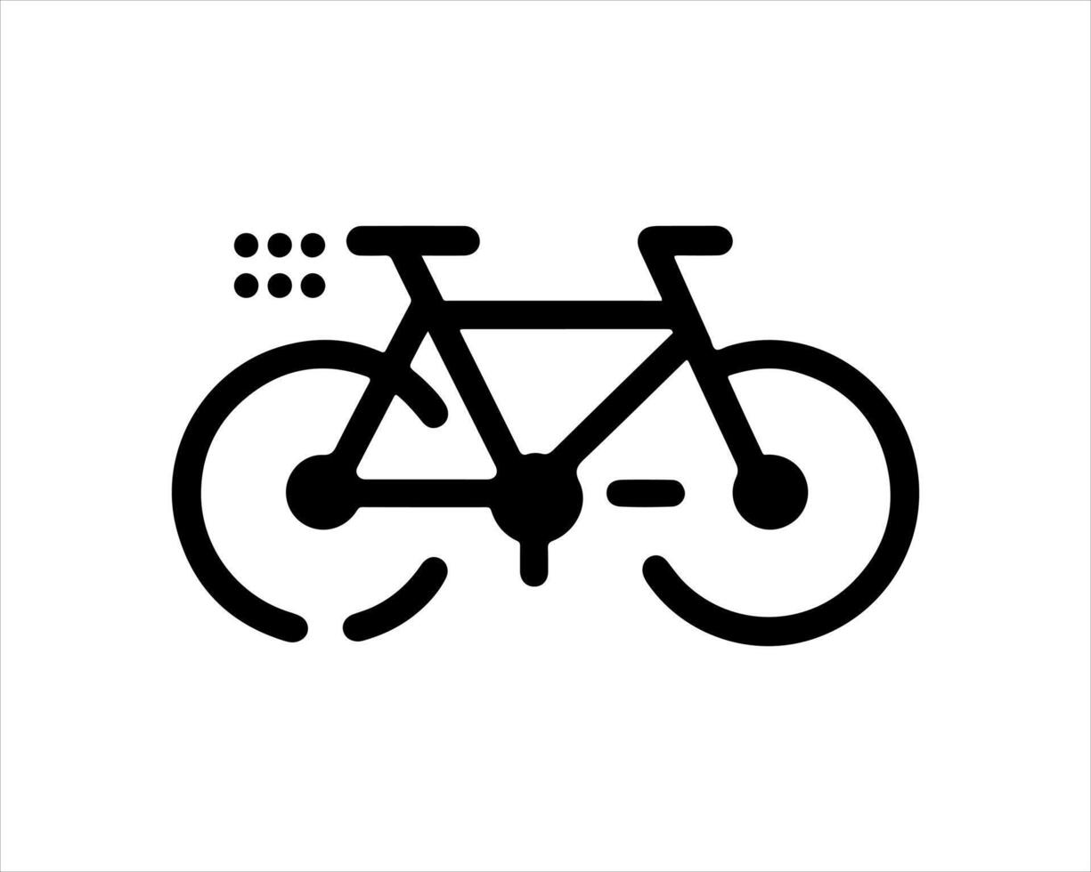 A black and white illustration of a bicycle vector