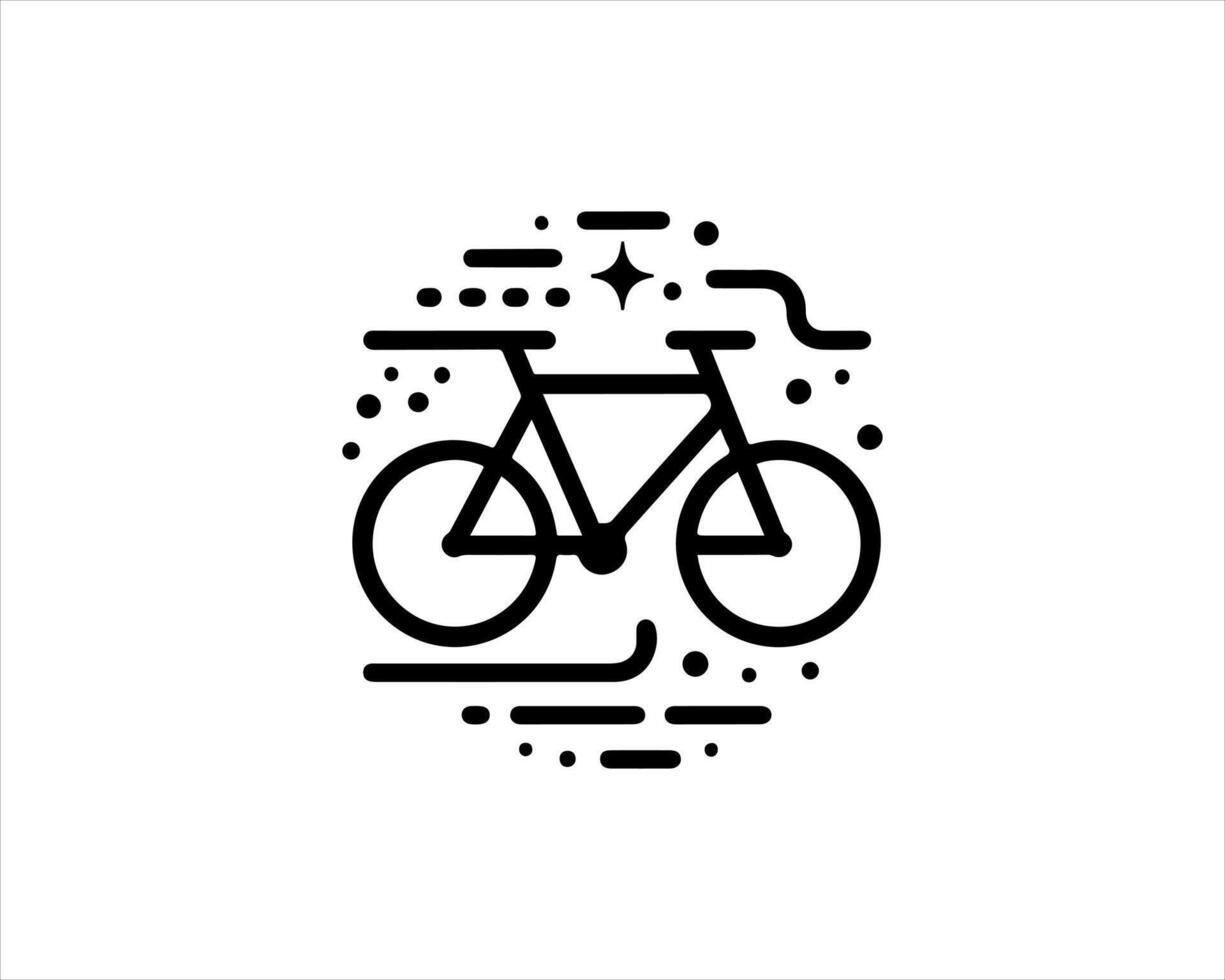 A bicycle icon with a star on it vector