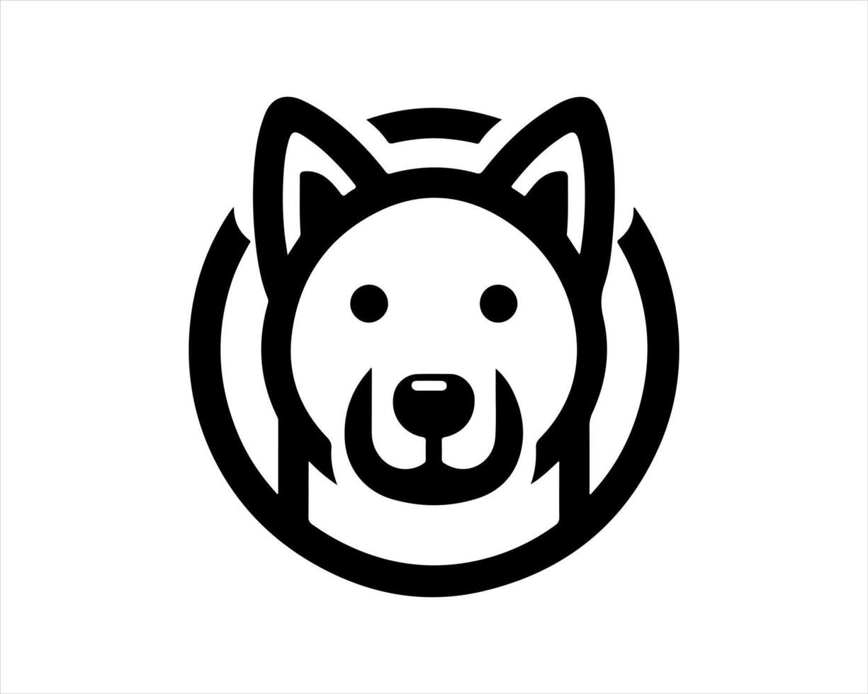 A black and white logo of a dog's head vector