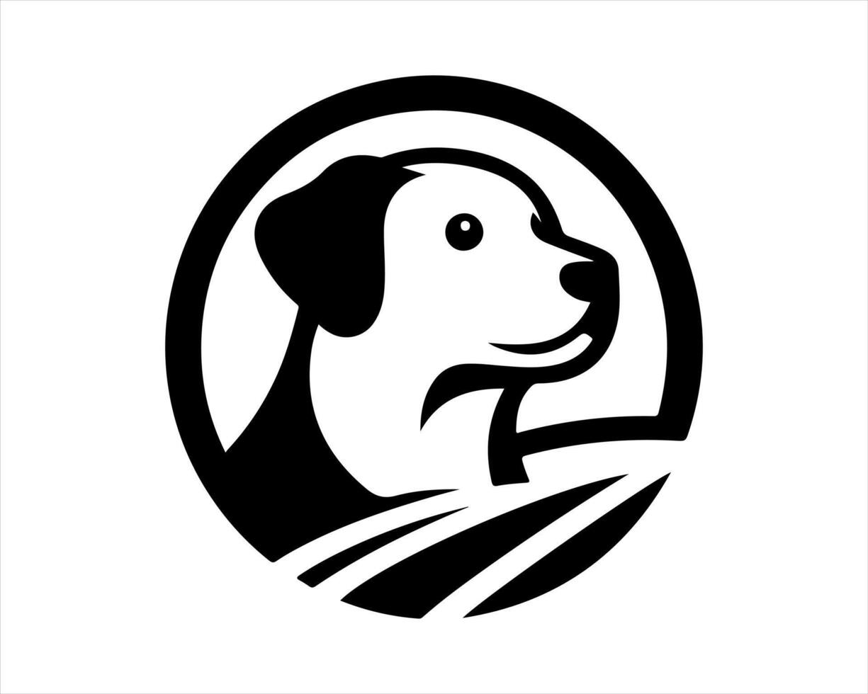 A black and white logo of a dog vector