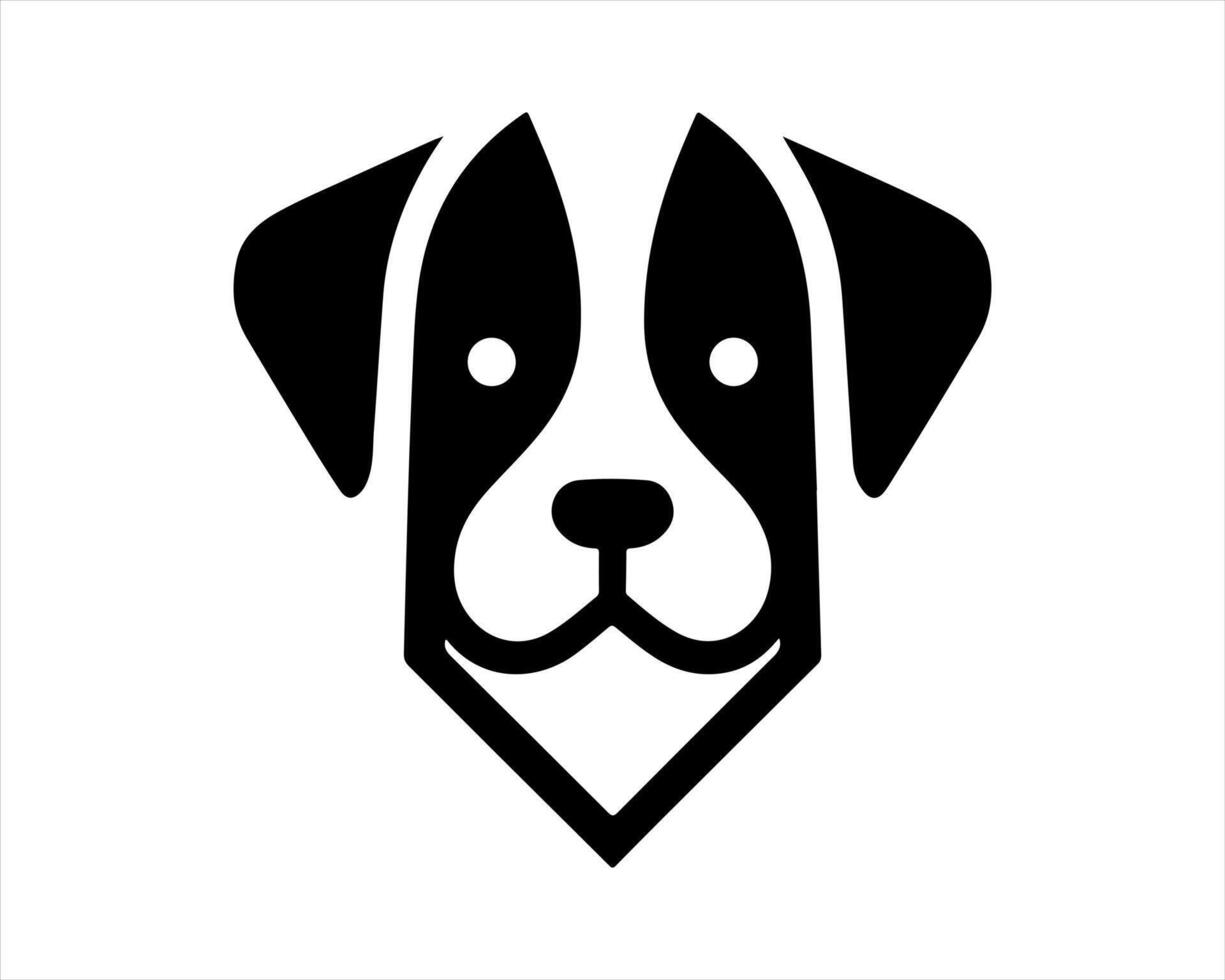 A black and white dog head icon on a white background vector