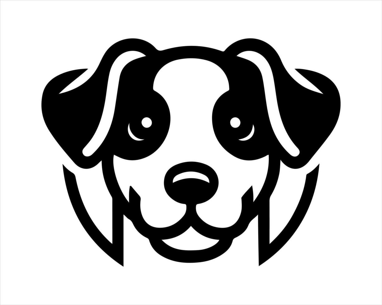 A black and white dog head on a white background vector