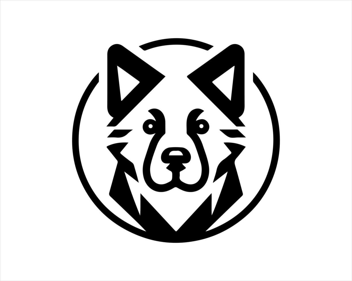 A black and white logo of a dog's head vector