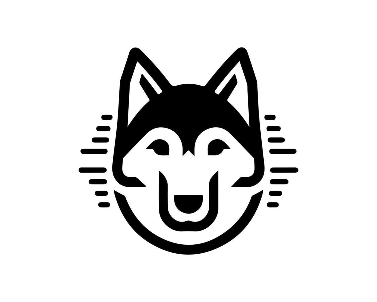 A black and white logo of a dog's head vector