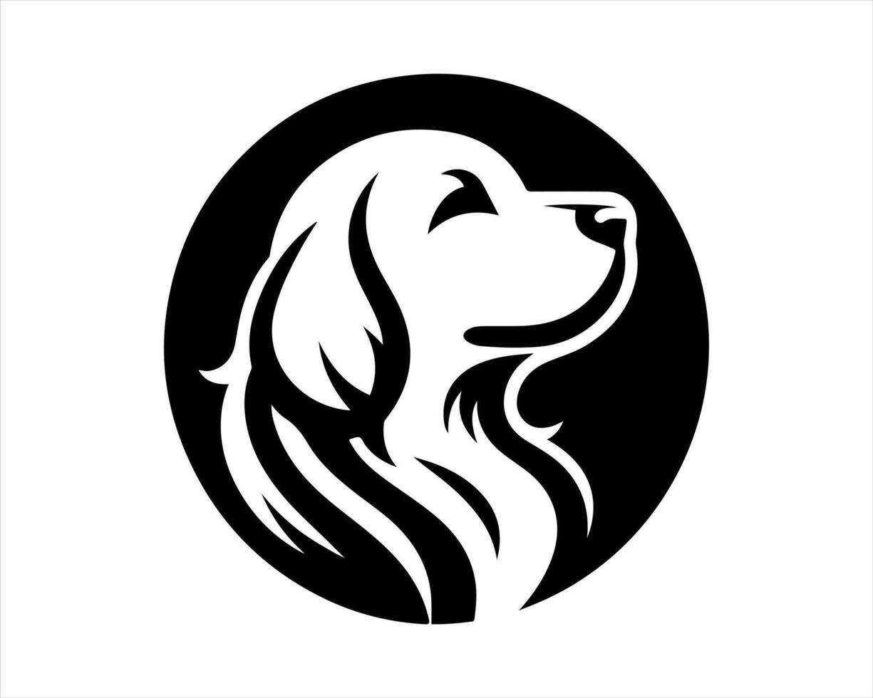 A dog logo with a black and white background vector