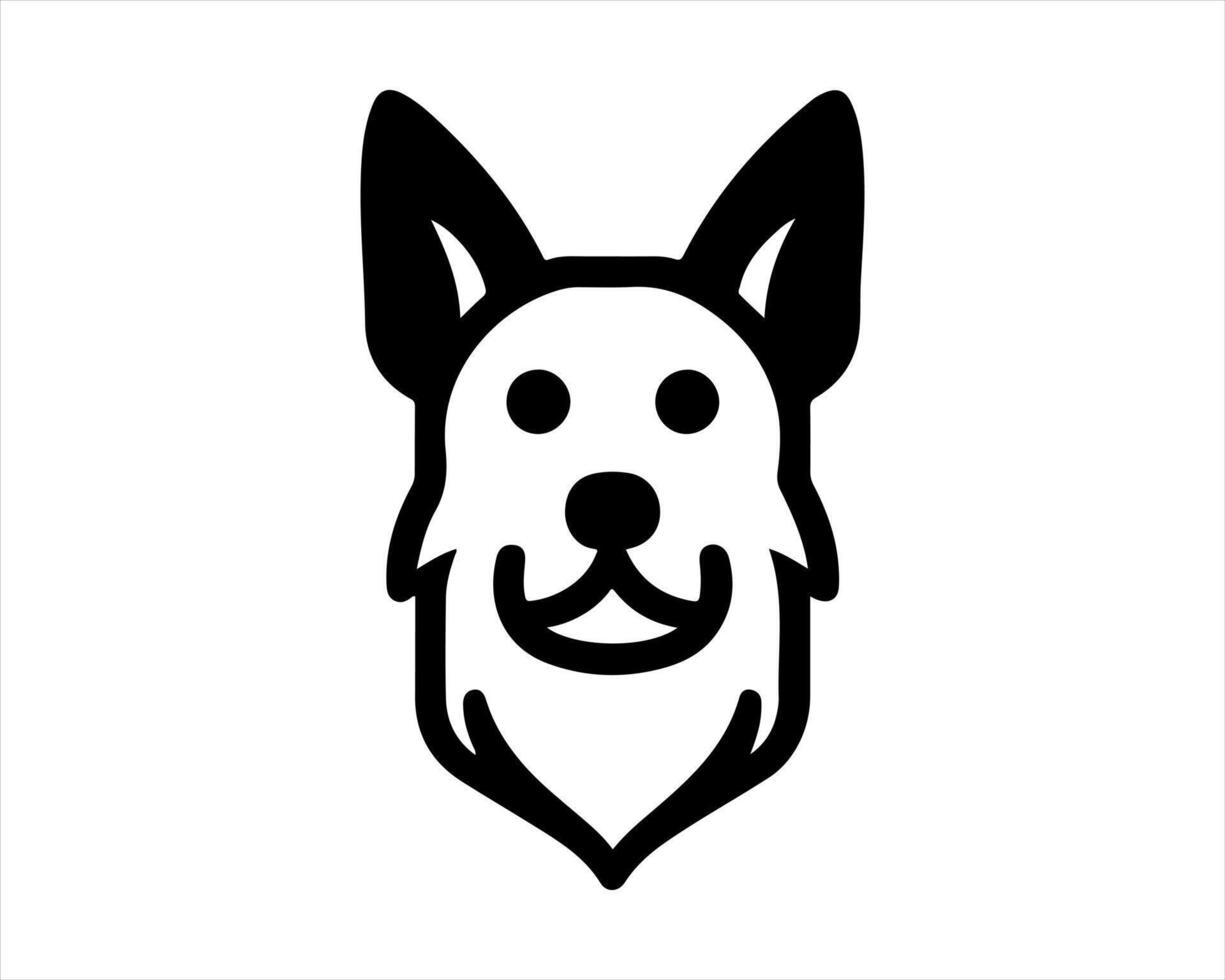 A black and white german shepherd dog icon vector