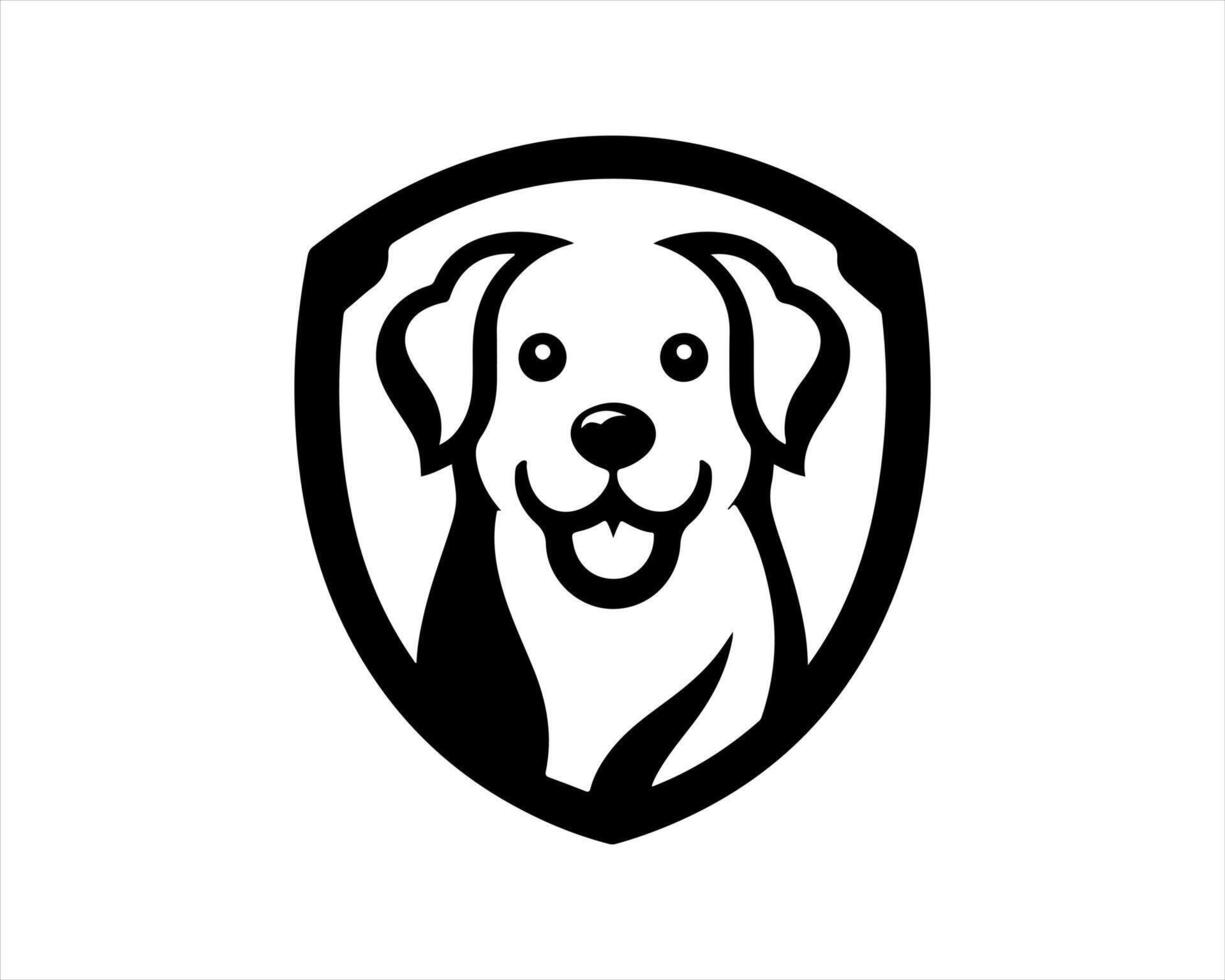 A dog is in the shape of a shield vector