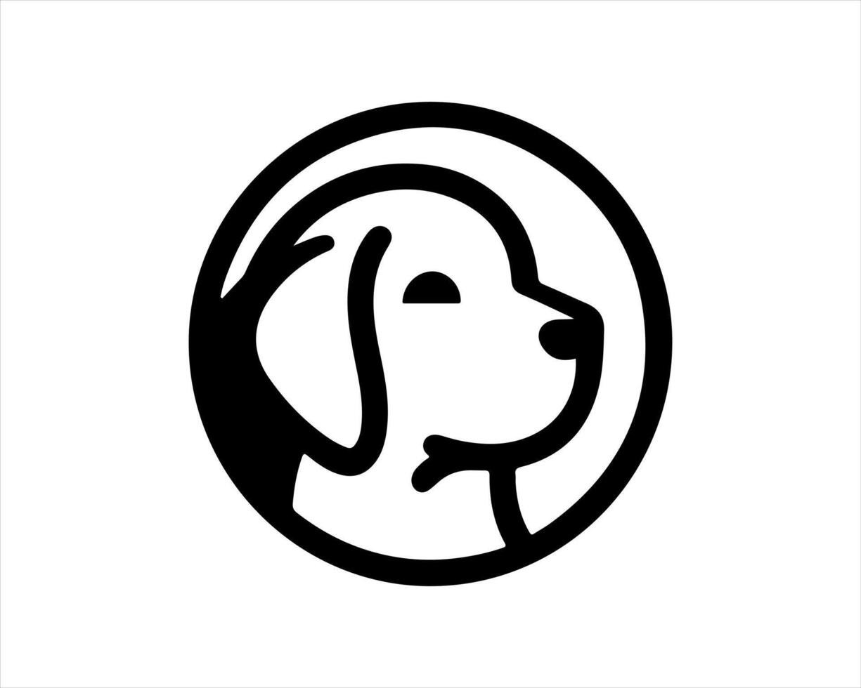 A black and white dog logo on a white background vector