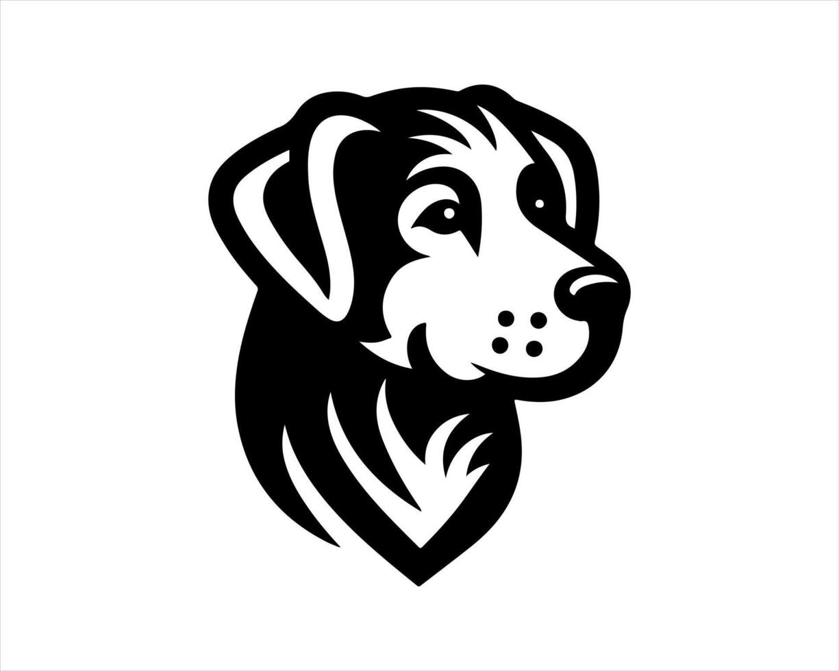 A black and white dog head logo vector
