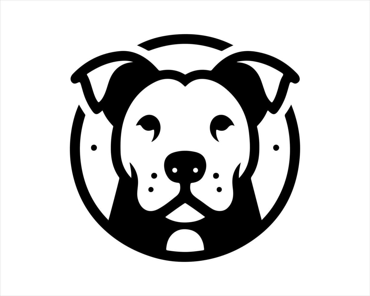 A black and white dog logo on a white background vector