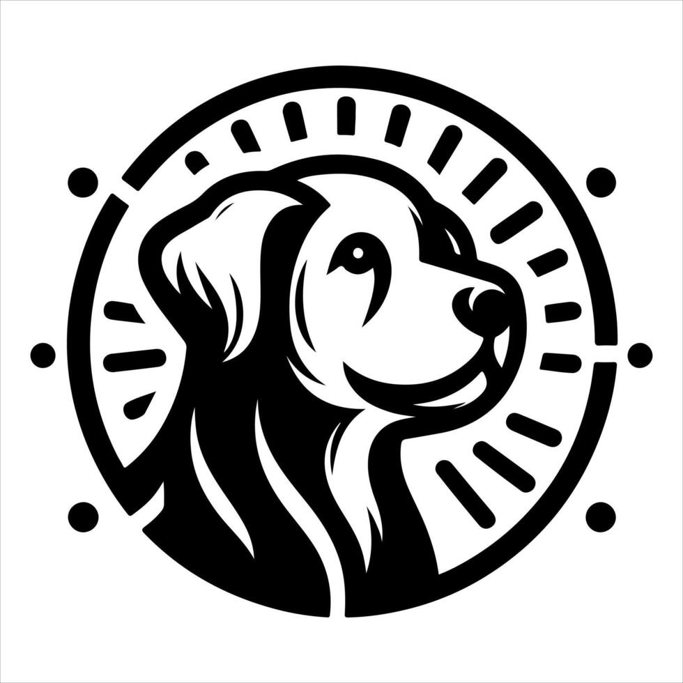 A dog logo with a circle in the middle vector