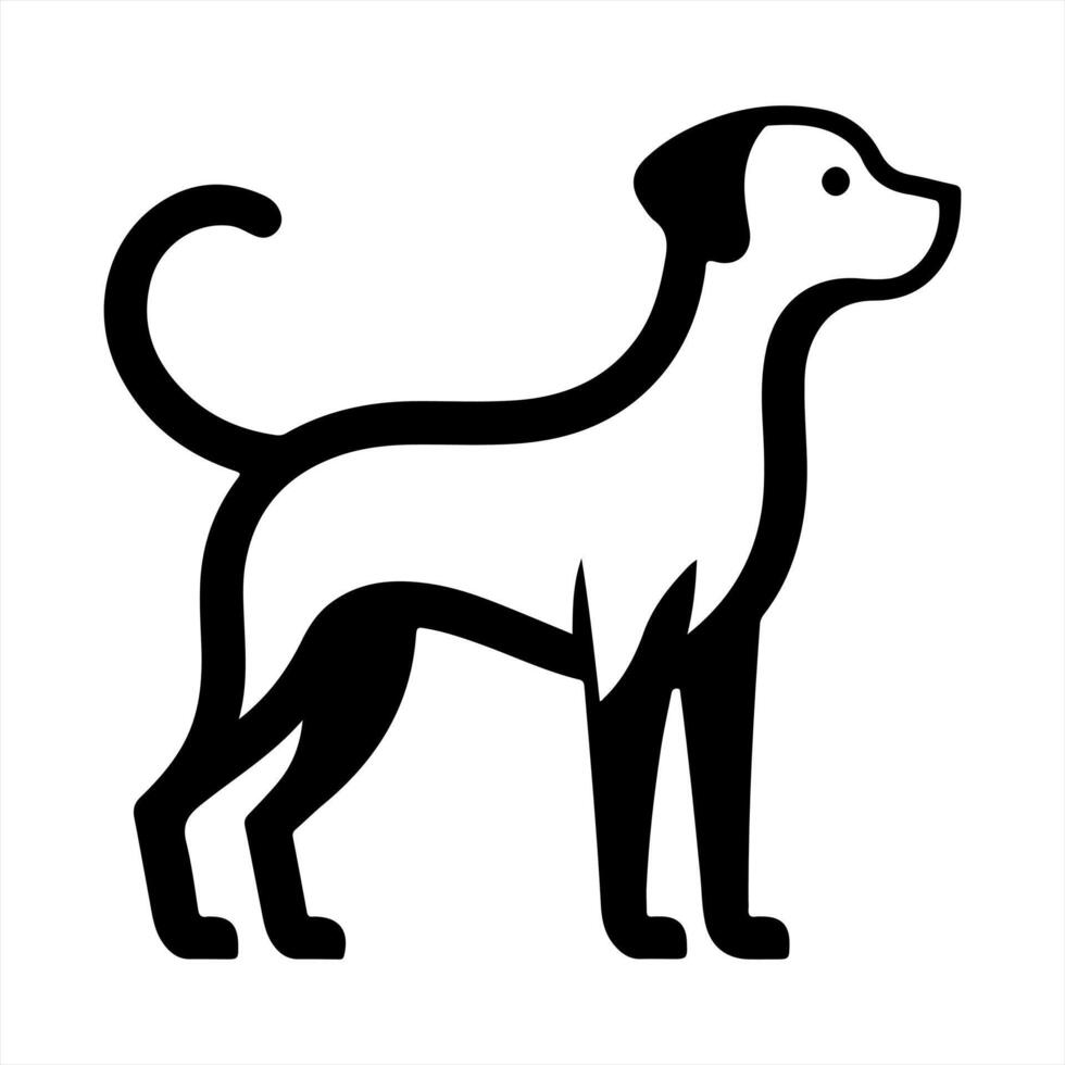 A black and white dog icon on a white background vector