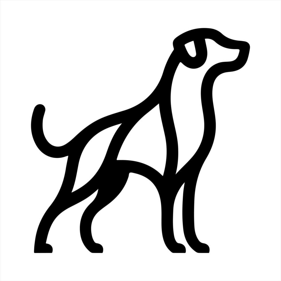 A black and white dog logo on a white background vector