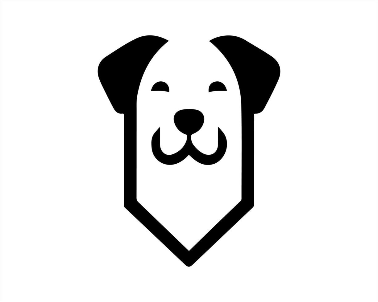 A black and white dog head icon on a white background vector