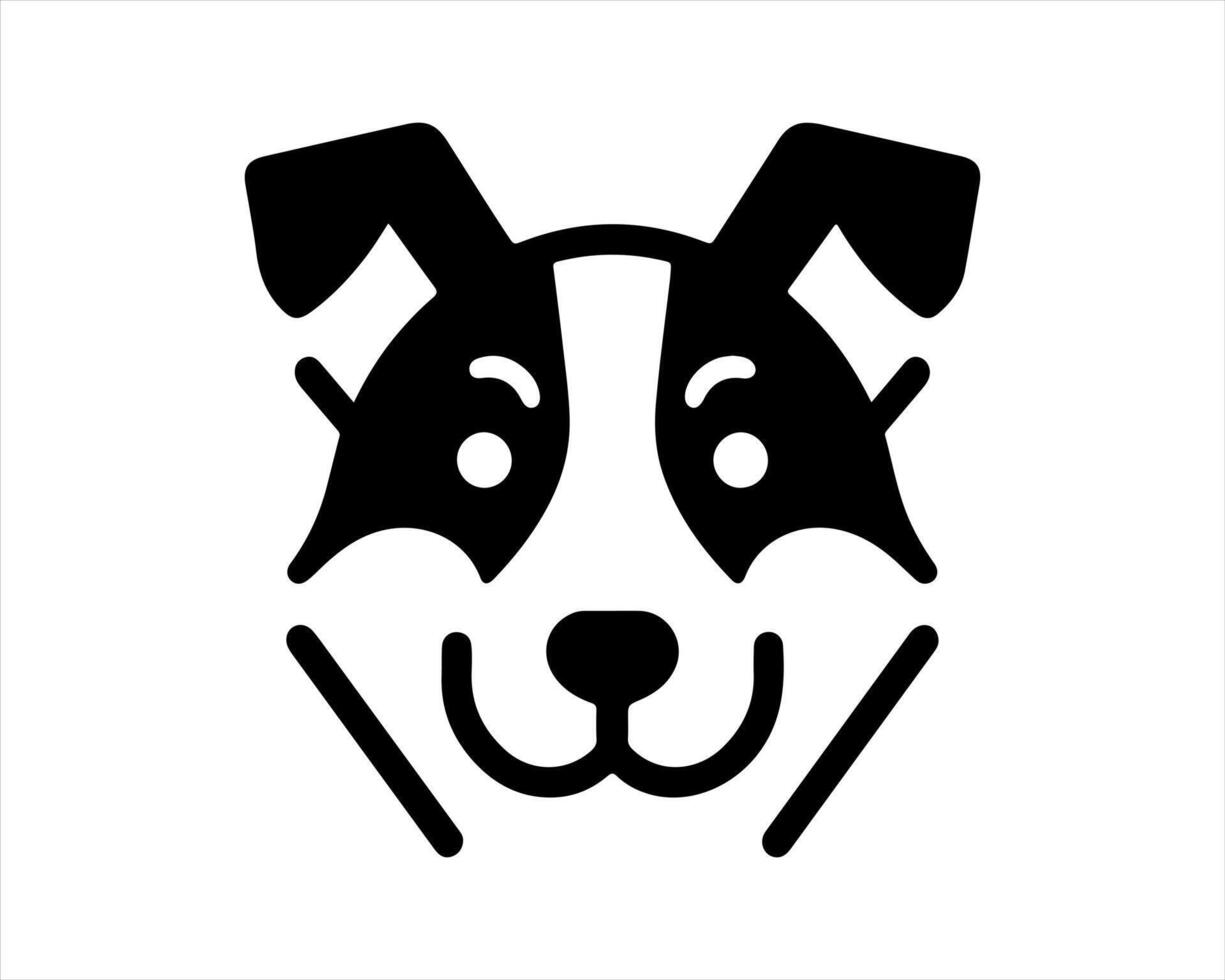 A black and white dog head icon on a white background vector