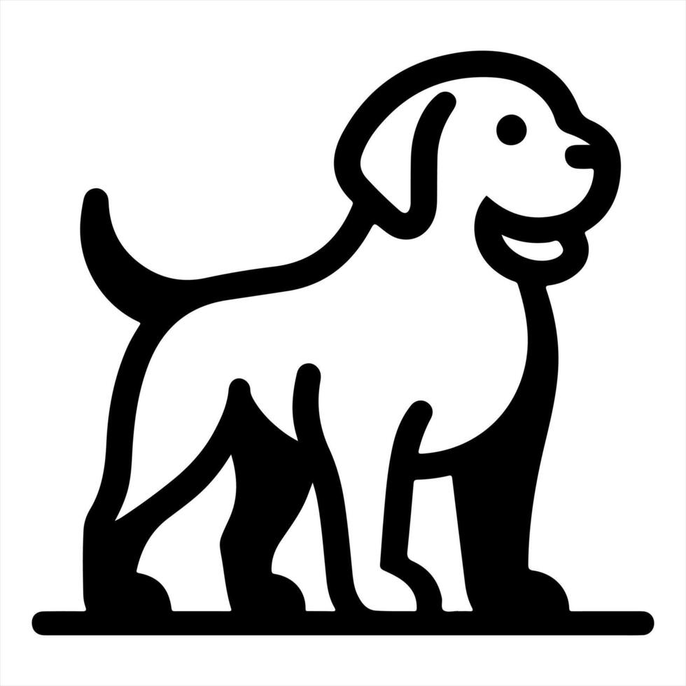 A black and white dog logo on a white background vector