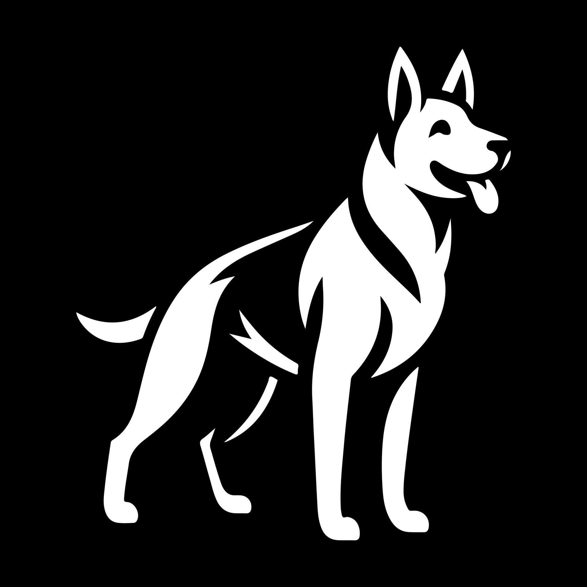 A white dog is standing on a black background 51898754 Vector Art at