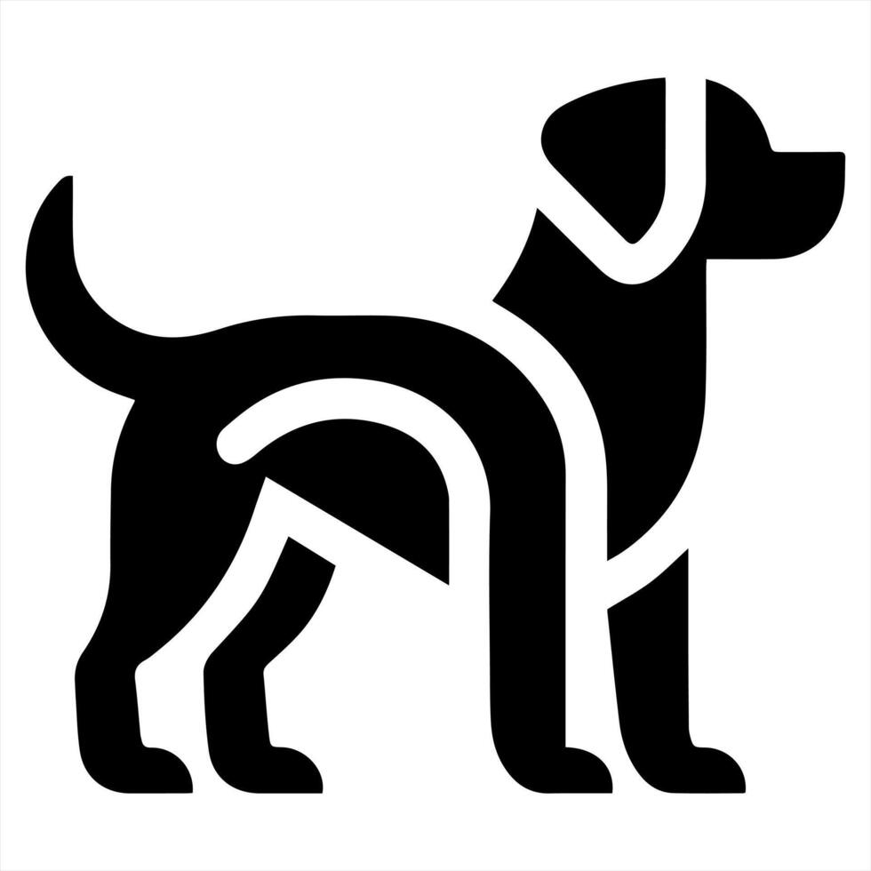 A black and white dog logo on a white background vector