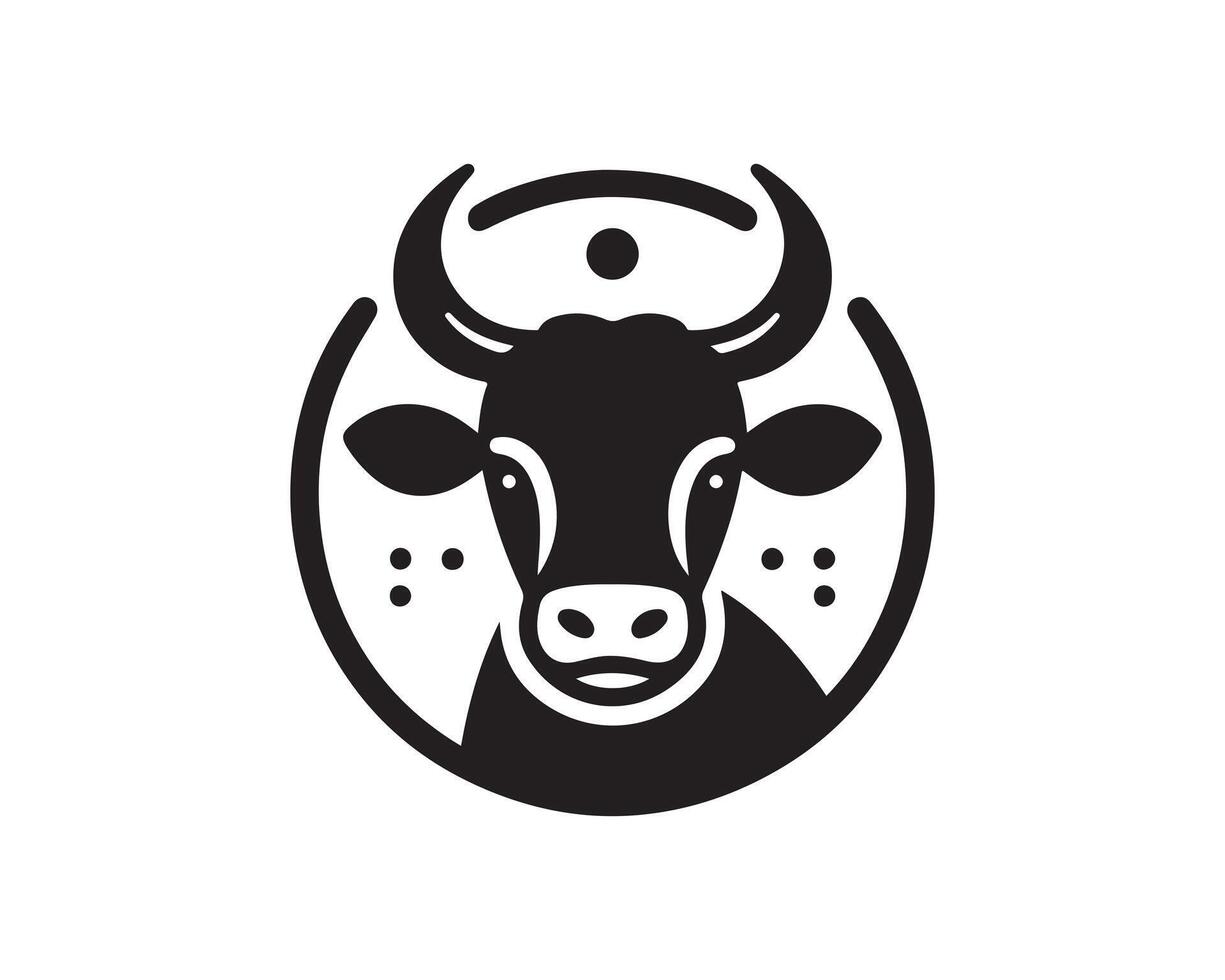 Bull head logo design illustration vector