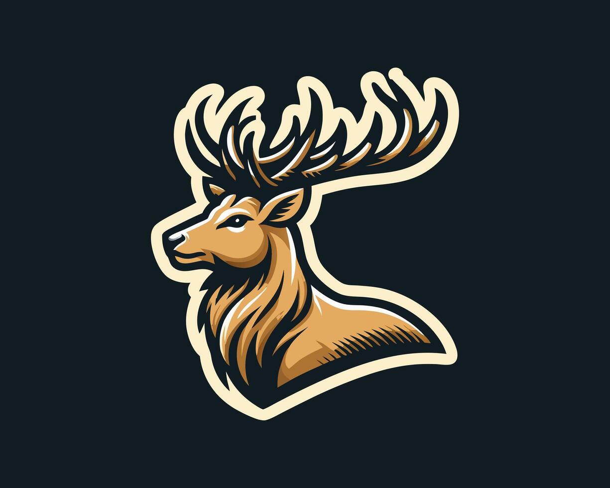 A deer head with horns on it vector