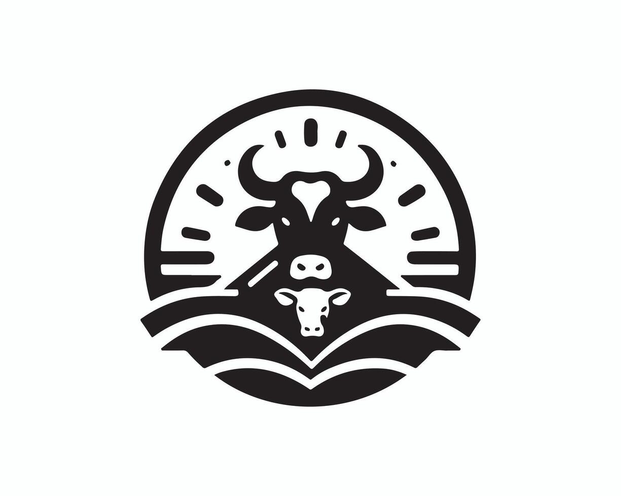 A black and white logo for a farm vector