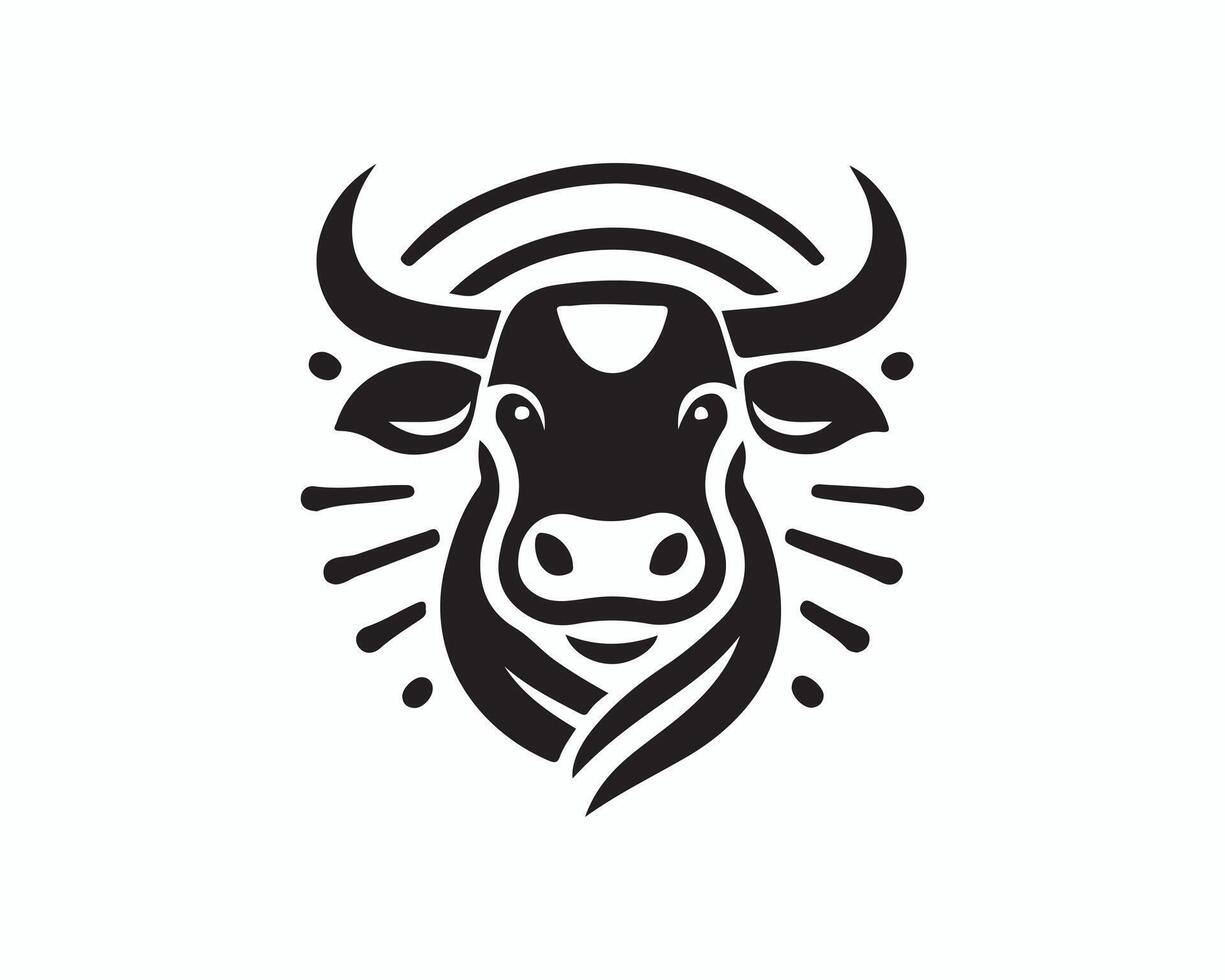 A black and white logo of a bull head vector