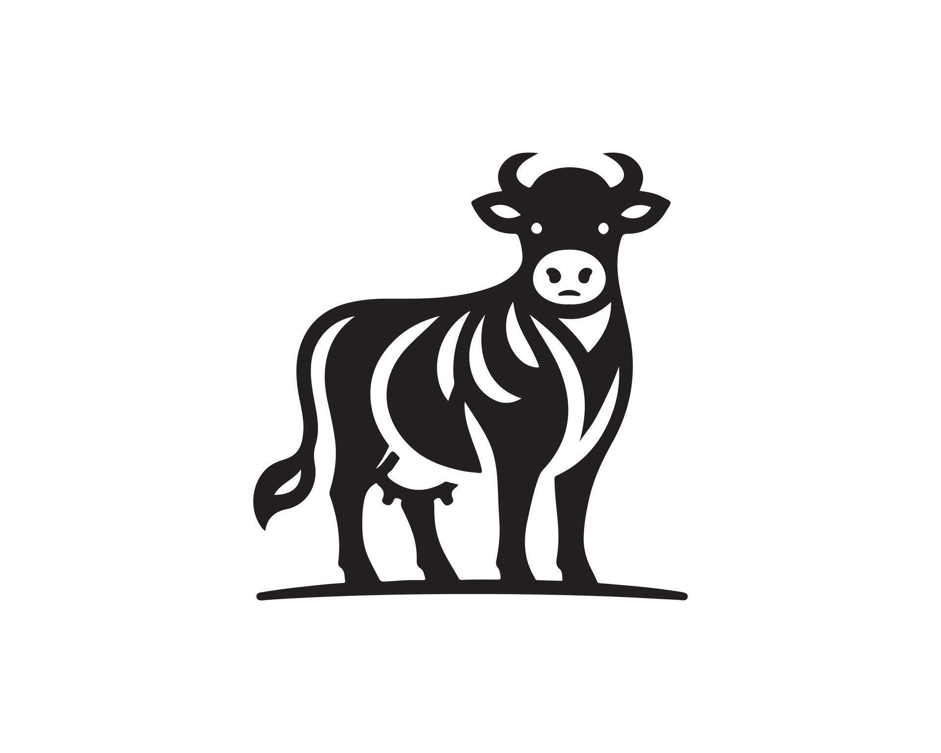 A black and white cow logo 51899069 Vector Art at Vecteezy