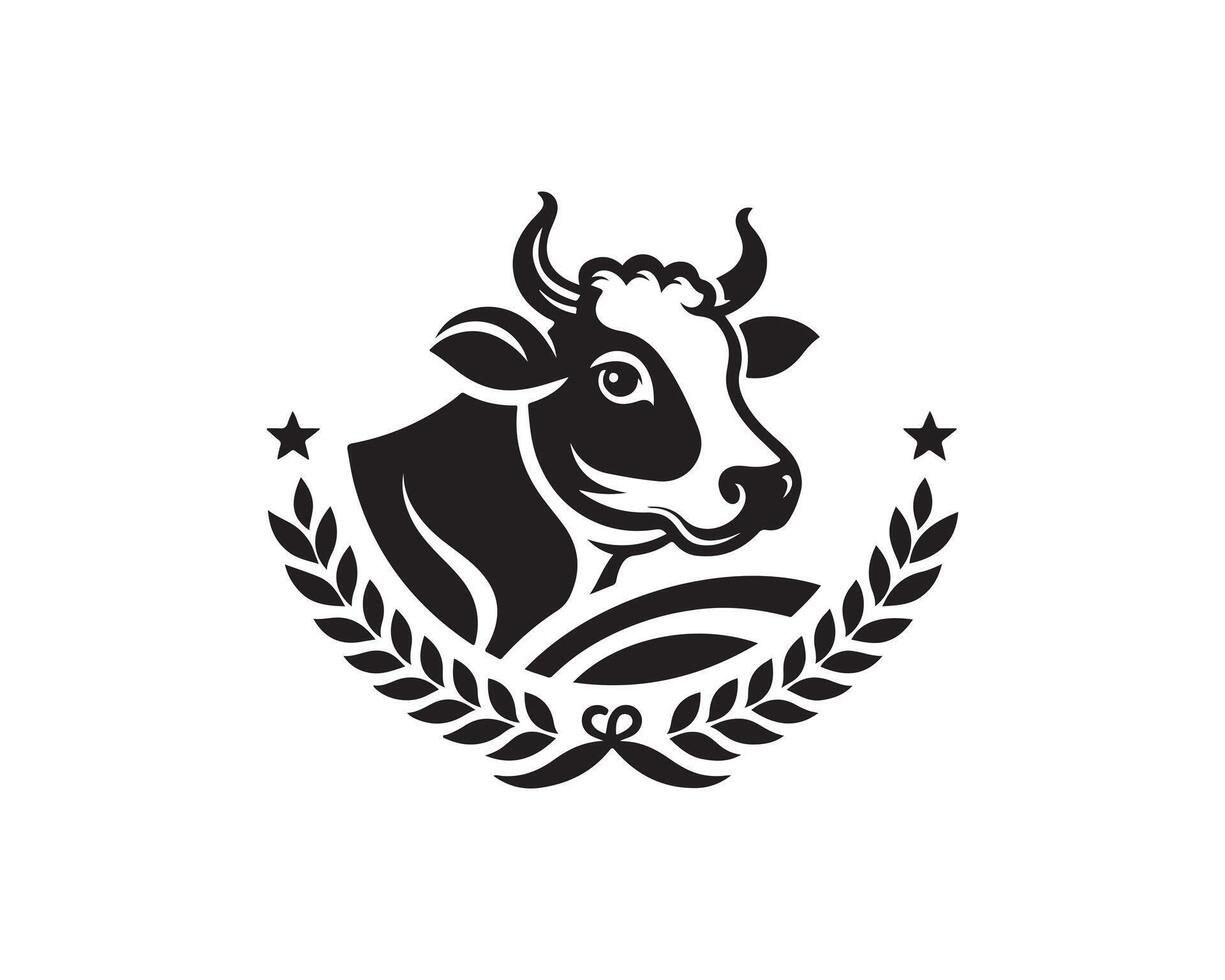 Cow head logo design, illustration vector