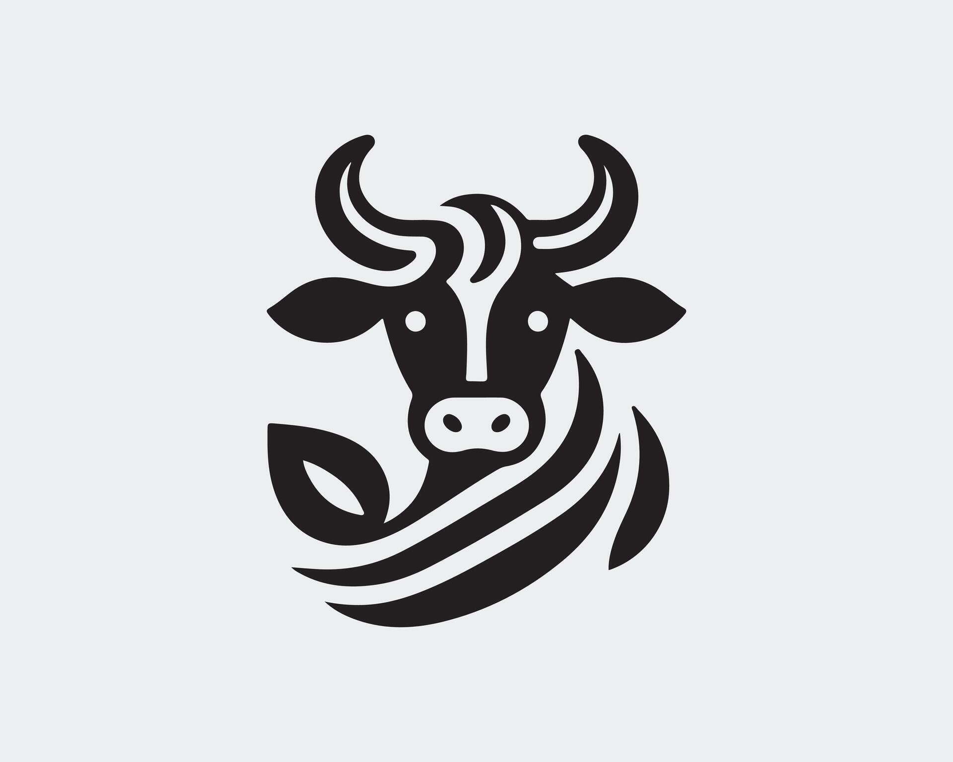 A black and white cow head logo 51899075 Vector Art at Vecteezy