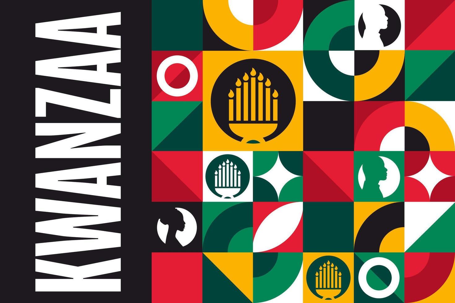 Happy Kwanzaa. Holiday concept. Template for background, banner, card, poster with text. vector