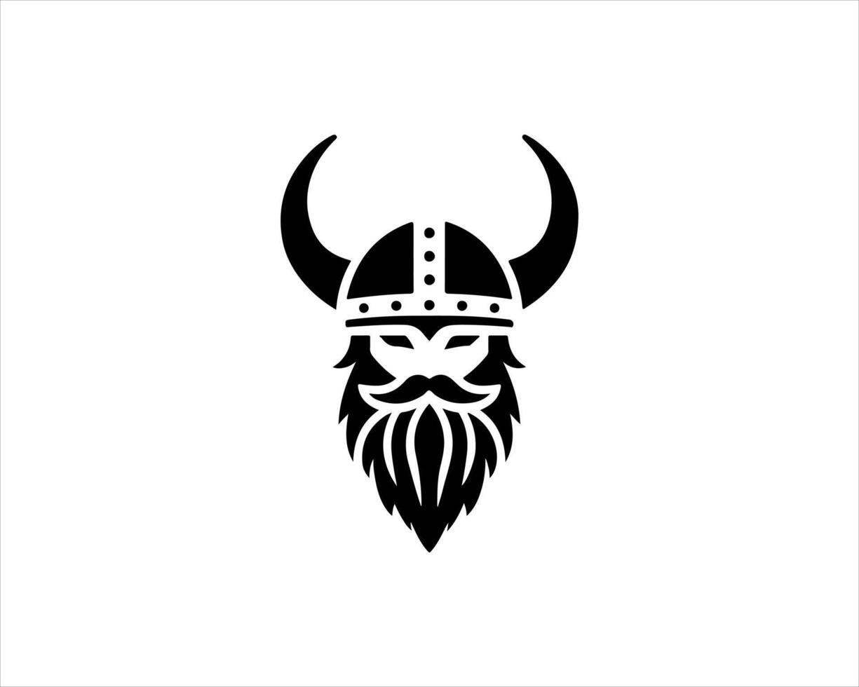 Viking helmet logo design vector