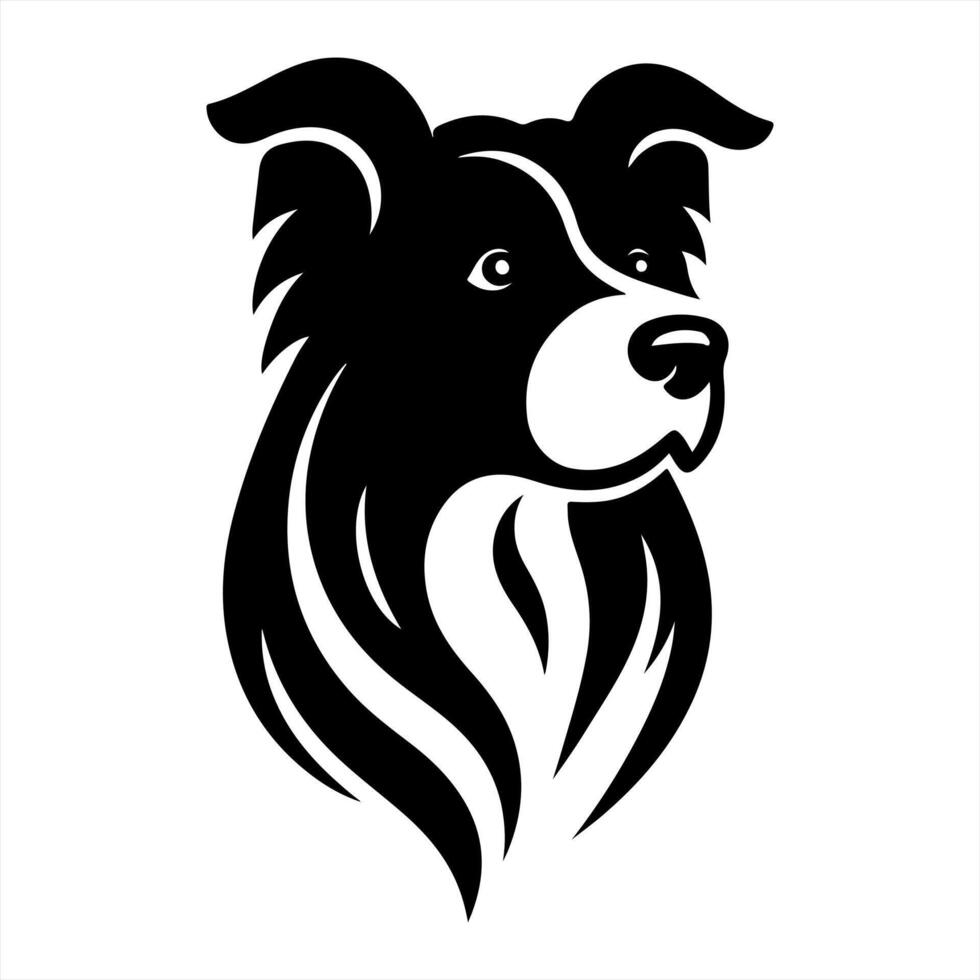 Border collie dog logo vector