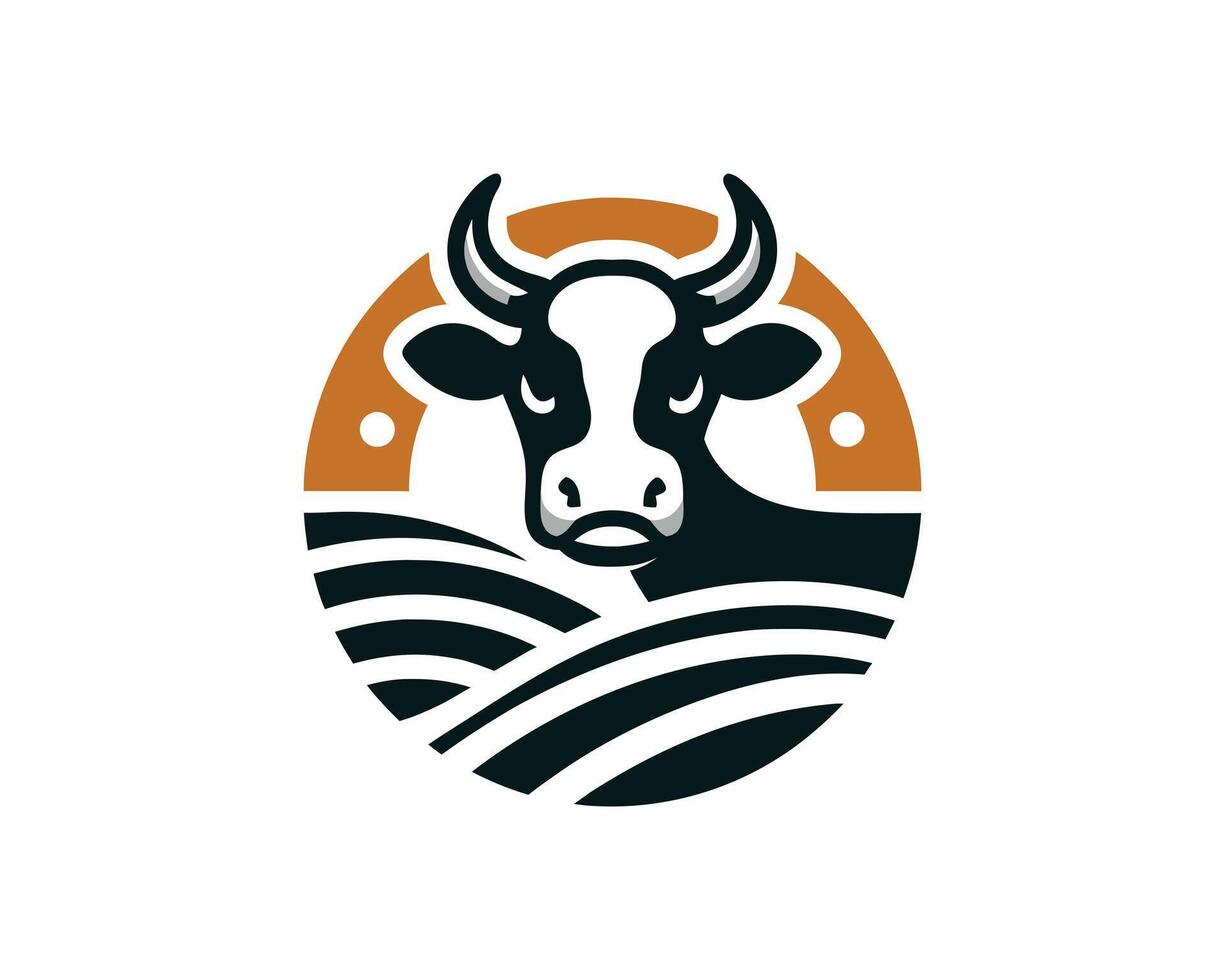 Cow head logo design vector