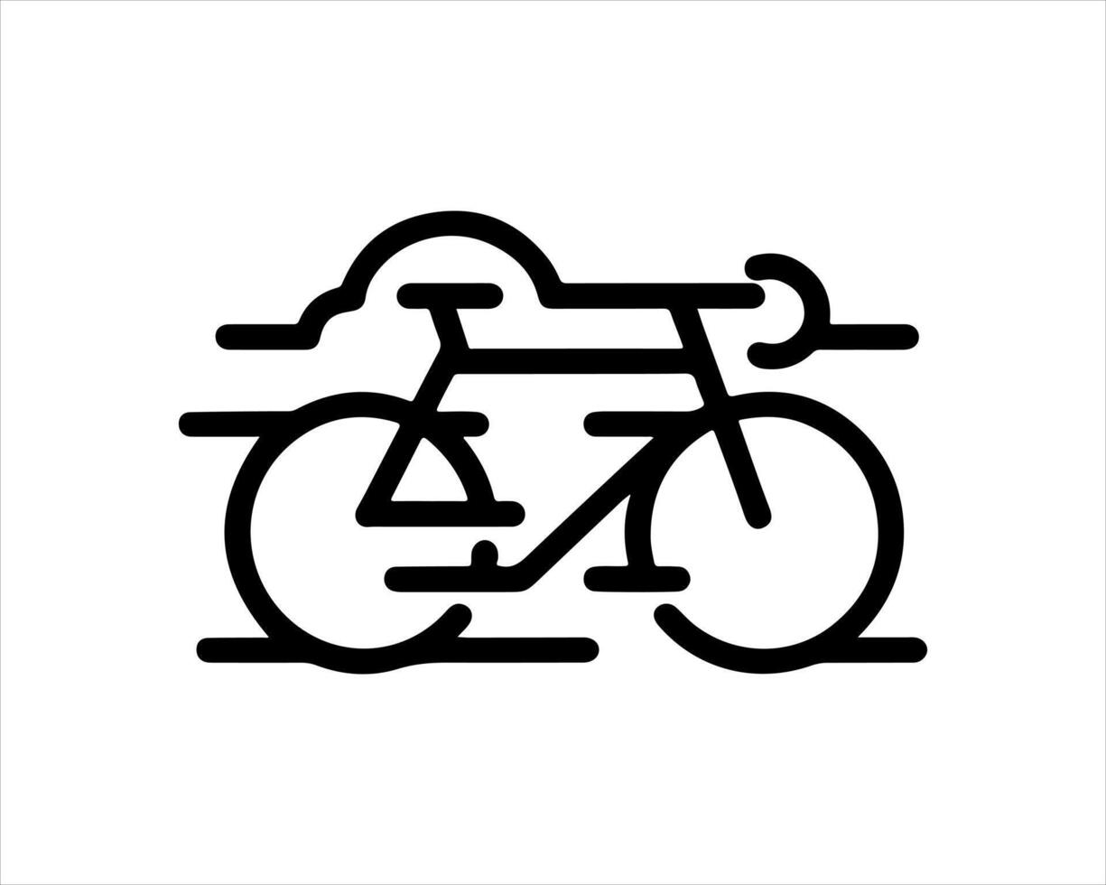 A black and white illustration of a bicycle vector