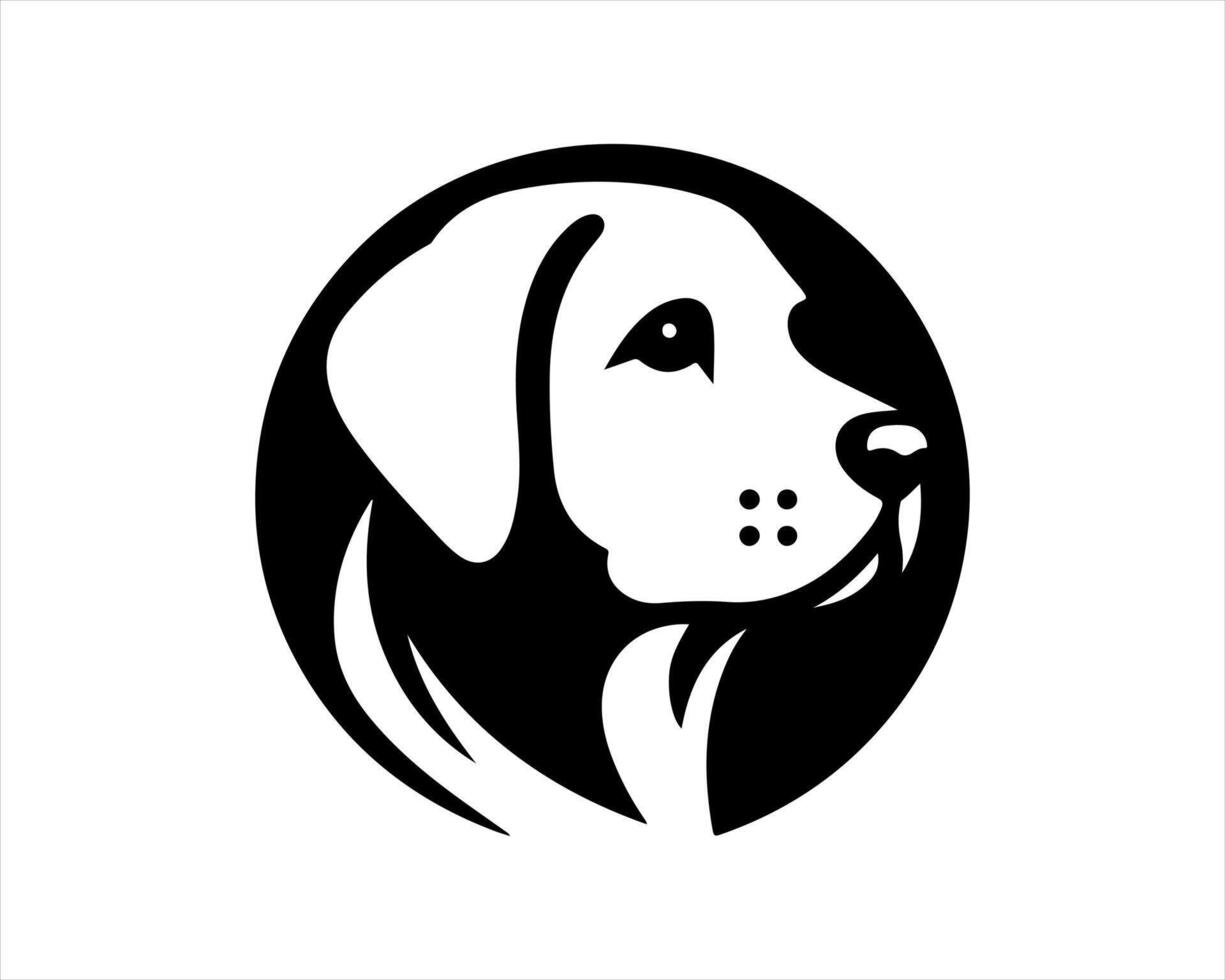 A dog head in a circle logo vector