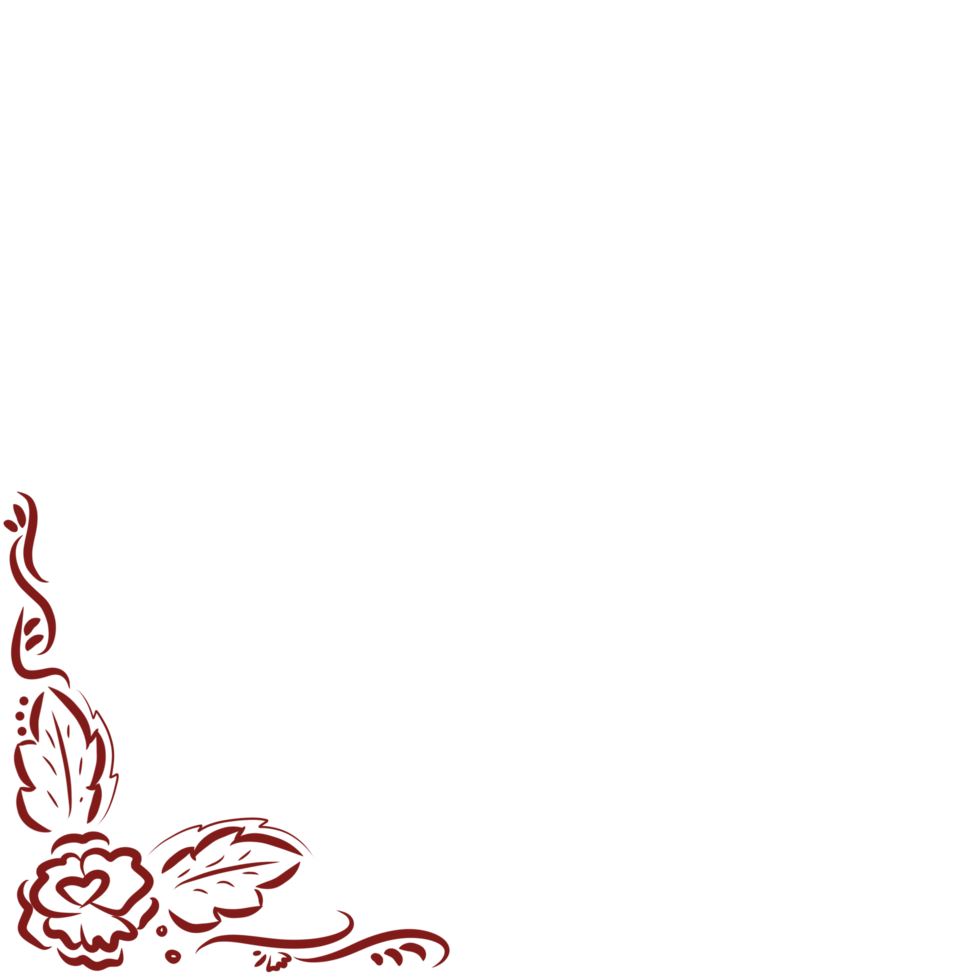 a red flower border on a transparent background png