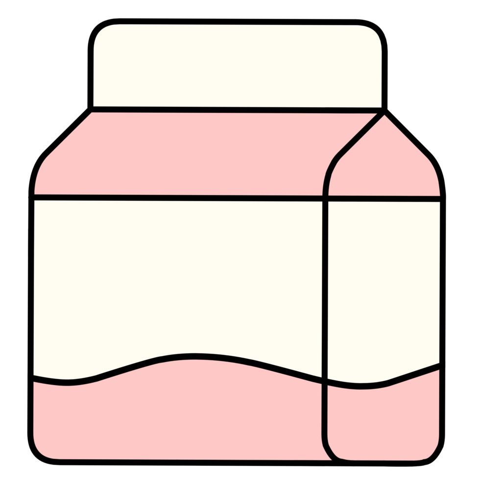 Milk box package illustration png