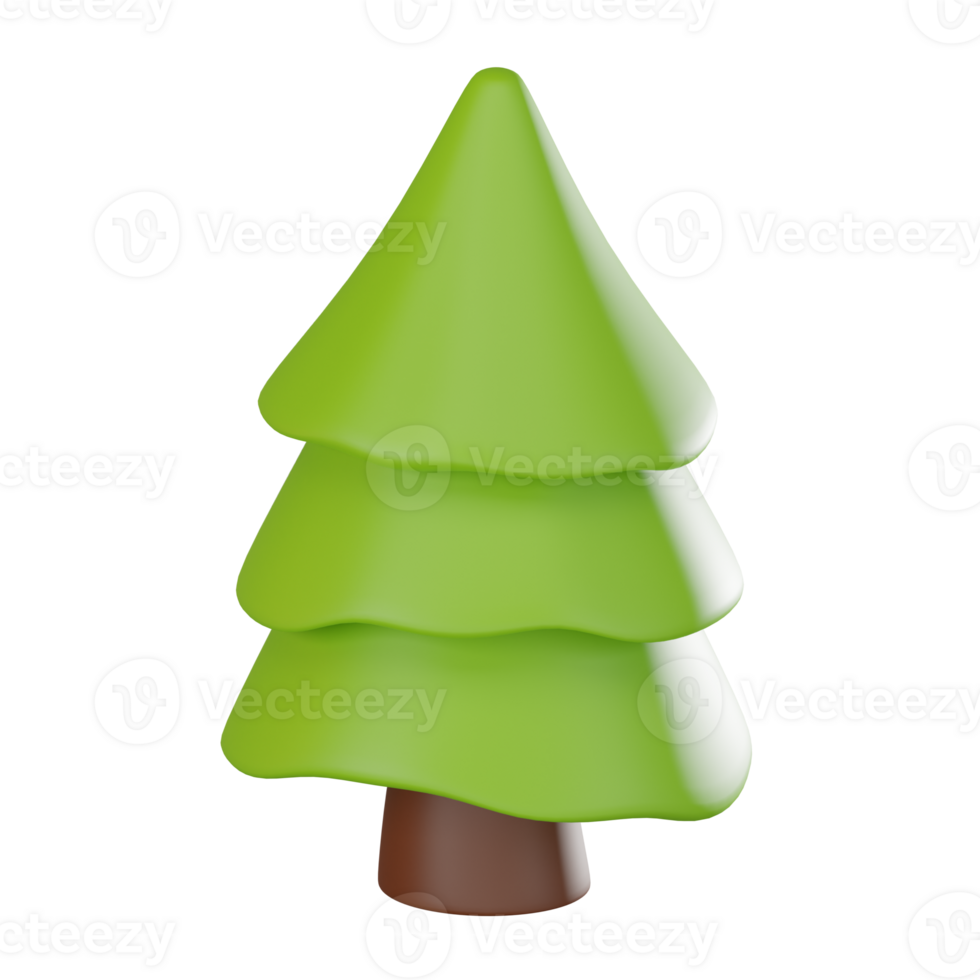 3D render Christmas tree elements festive 3D icons for holiday season. png