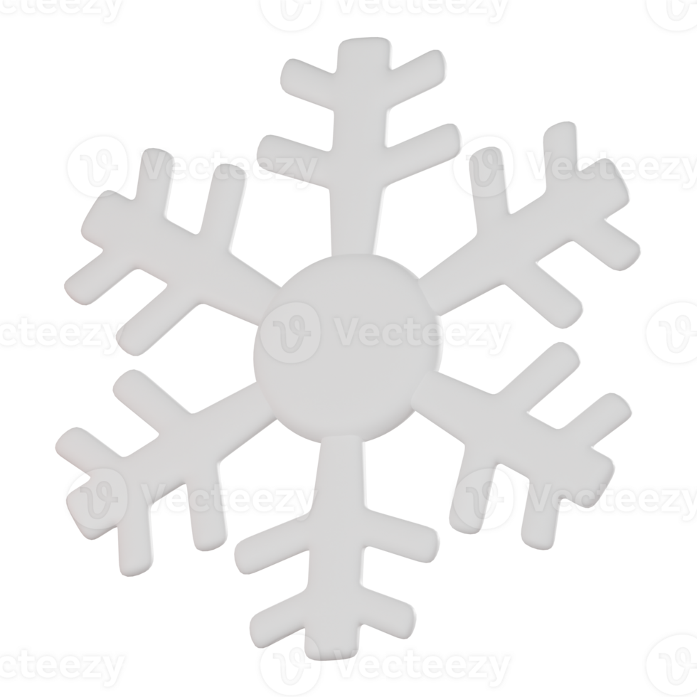 3D render festive snowflake icon christmas icons. png