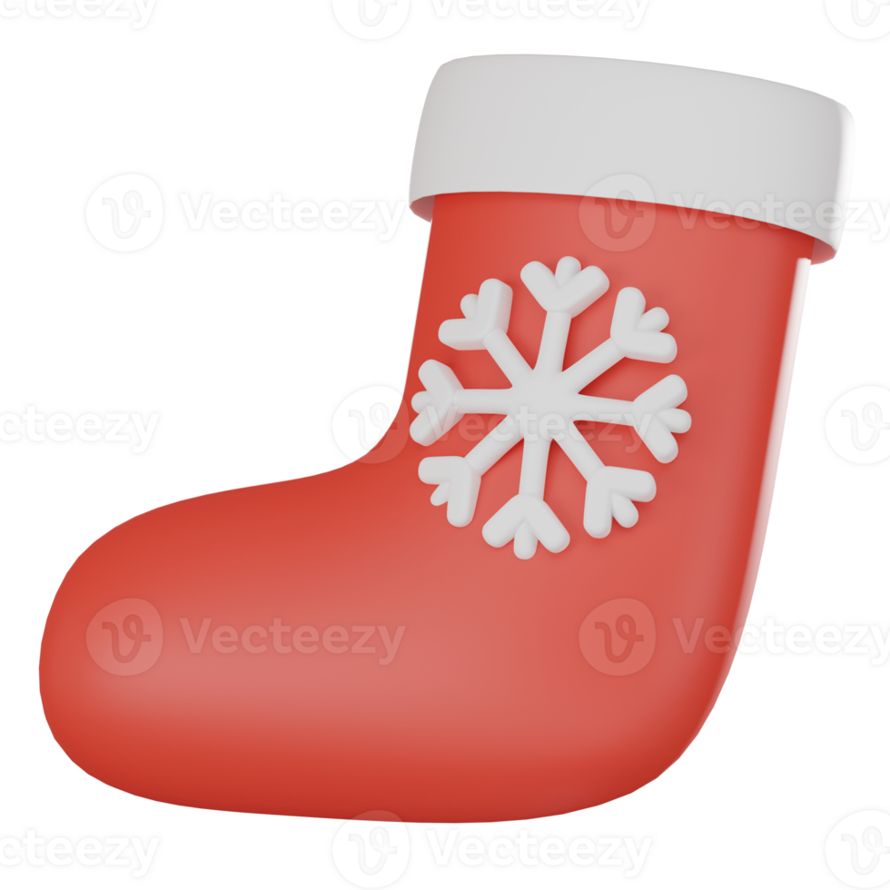 3d render Sock Holiday Decoration for Festive Christmas Icon. png